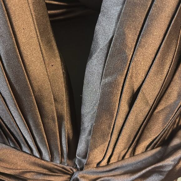 RTR Ieena Mac Duggal Sz 2 Long Sleeve Formal Gown Floor Length Chocolate Brown - Picture 10 of 12